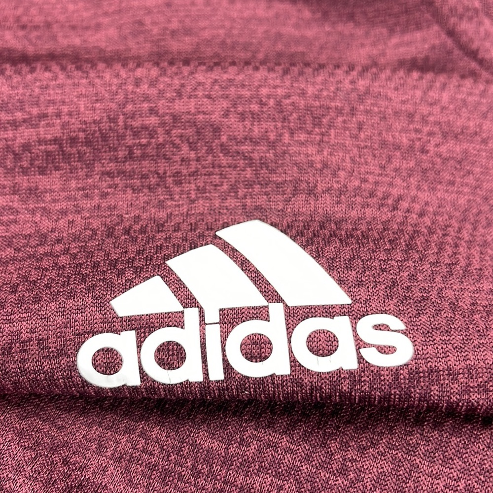 Adidas Jacket Hoodie Melium Team Issue Burgundy Maroon Full Zip Workout Athletic - Picture 9 of 9